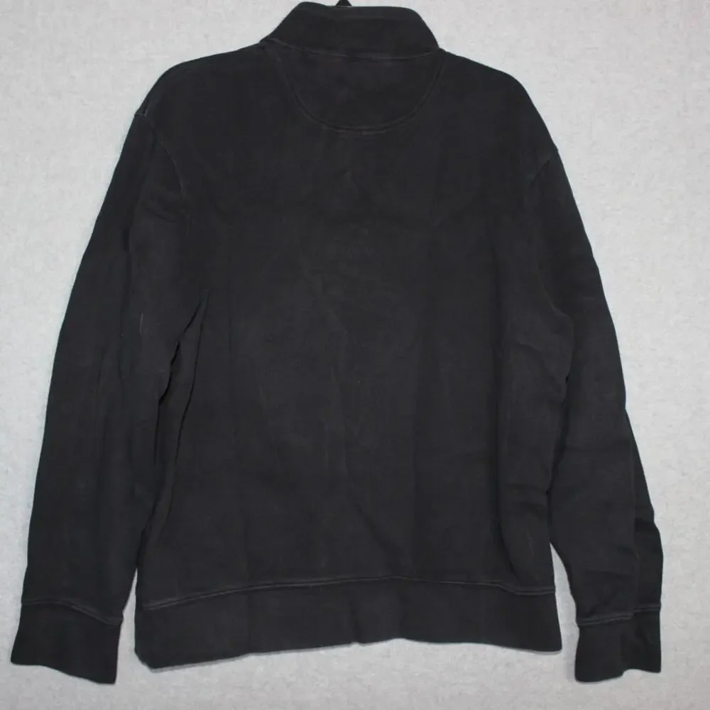 Lands End Men's Bedford Rib Quarter Zip Sweater Size L‎ 42-44 Charcoal